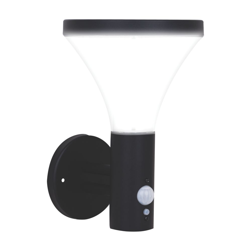 Applique murale extérieur solaire noire LED Luceco avec détecteur 520lm