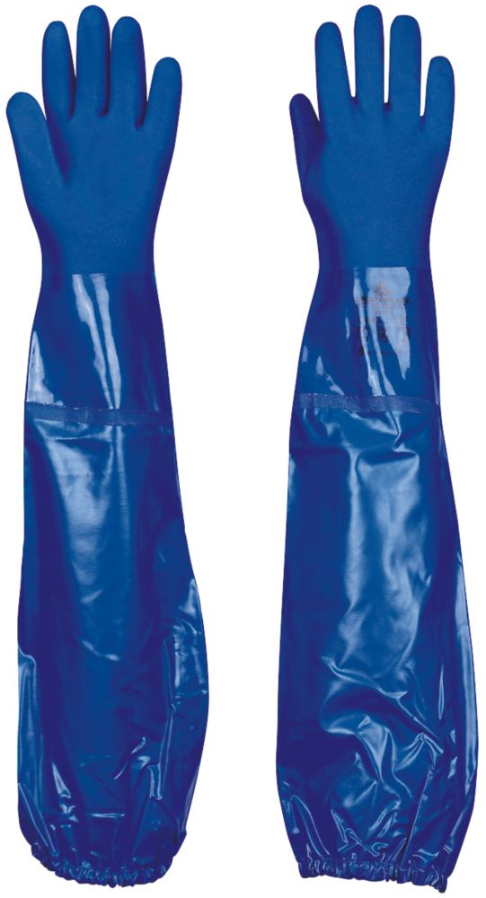 Gants de protection chimique à manches longues Delta Plus VE766 bleus taille L