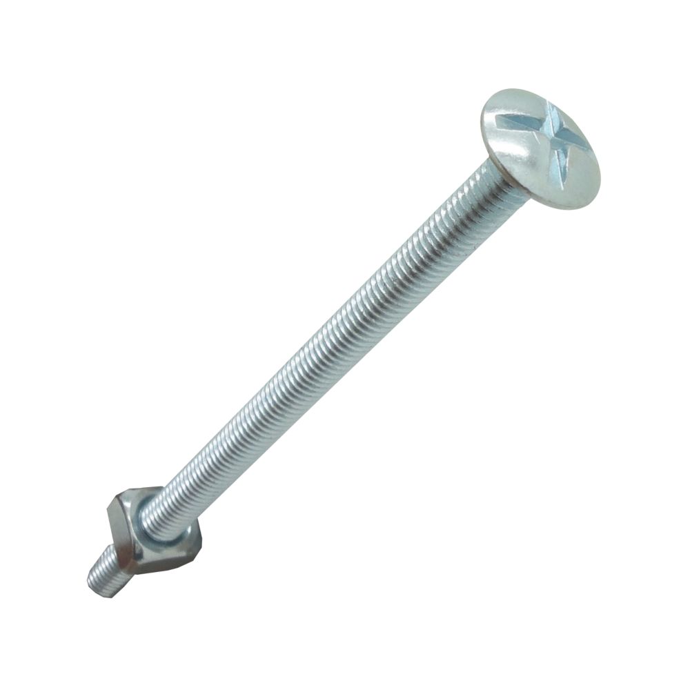 10 boulons de charpente zingués brillants Easyfix M6 x 100mm