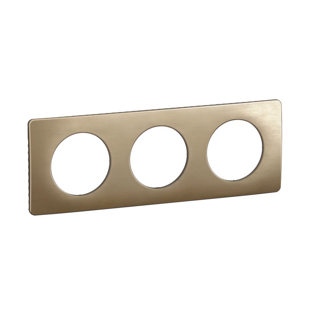 Plaque de finition en saillie Legrand Céliane, 3 postes, bronze 