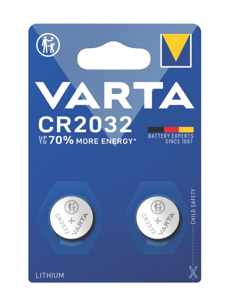 2 piles boutons au lithium Varta CR2032