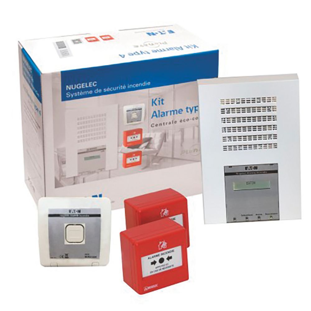 Kit d'alarme incendie radio Nugelec de type 4, jeu de 4 pièces