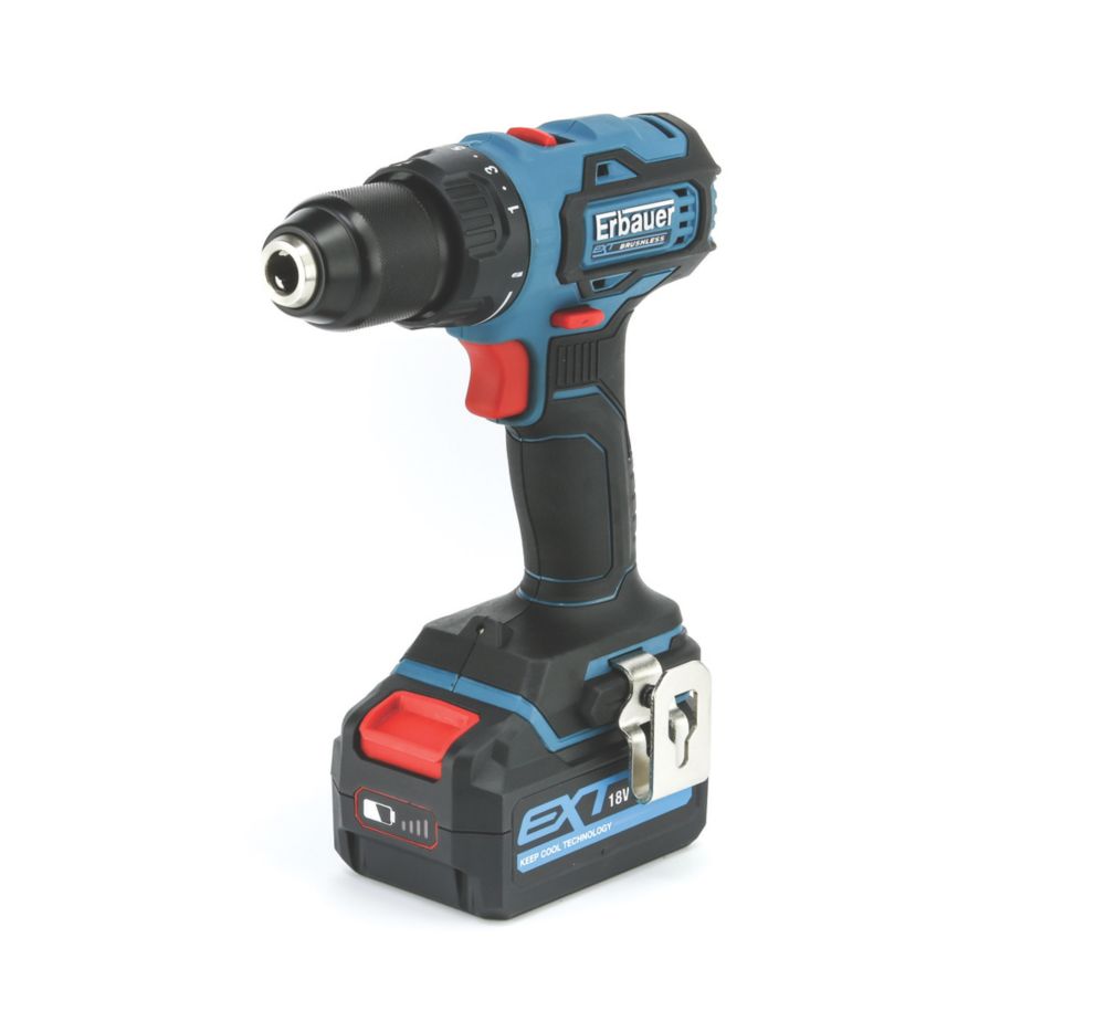 Perceuse visseuse sans fil brushless Erbauer EDD18-Li-2 18V Li-ion EXT 1 x 4Ah