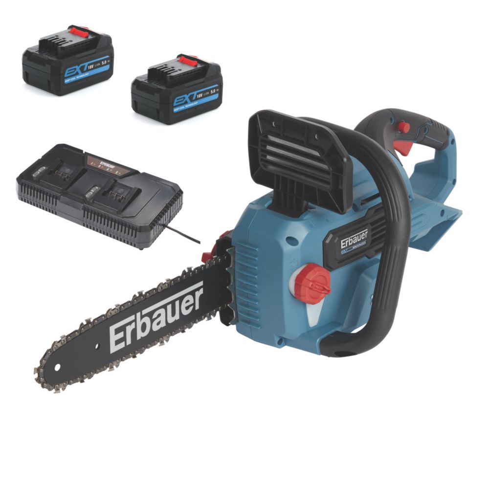 Tronçonneuse sans fil brushless Erbauer ECSG18 30cm-Li 18V 2x5,0Ah