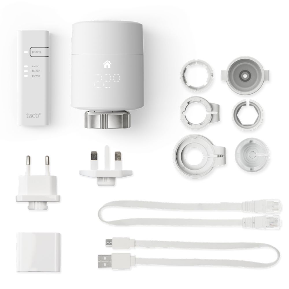 Kit de démarrage tête thermostatique connectée Tado blanche/chromée V3+, Smart Home