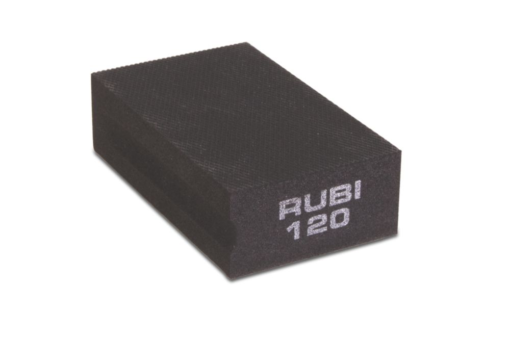 Éponge abrasive pour céramique et pierre naturelle grain 120 94mm x 58mm Rubi