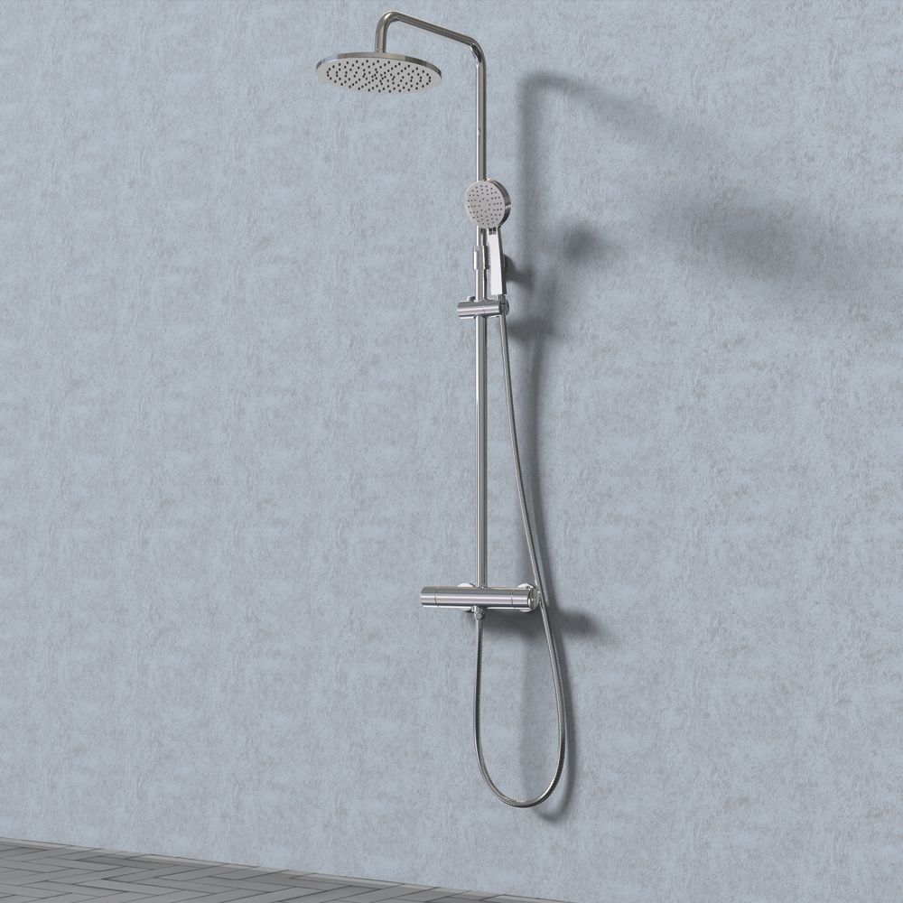 Hudson Reed Elizabeth - Kit De Douche Rétro - Mitigeur Thermostatique Exposé Chromé Et Blanc