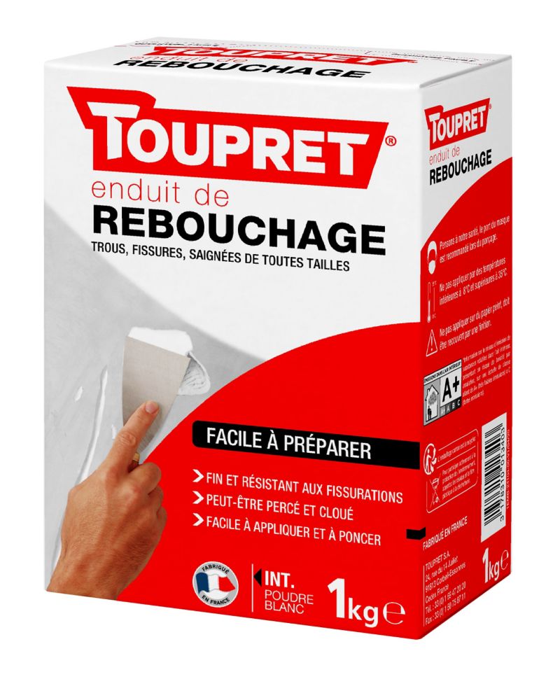 Enduit de rebouchage en poudre - Chrono-R - 1 Kg - TOUPRET