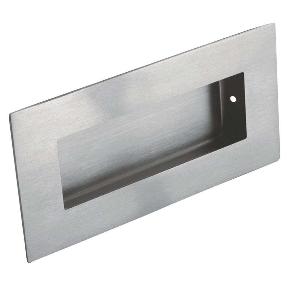 Poignée de tirage encastrée rectangulaire Eurospec 102mm en acier inoxydable satiné 