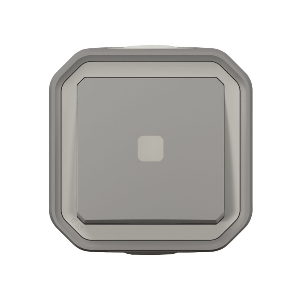Va-et-vient avec témoin 1 poste étanche complet gris Legrand Plexo