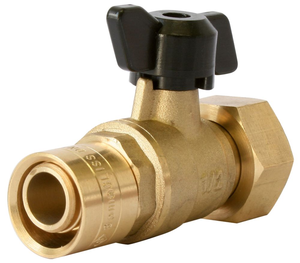 Mini-vanne pour collecteur avec raccord à glissement PER 16mm x 1/2" Fixoconnect