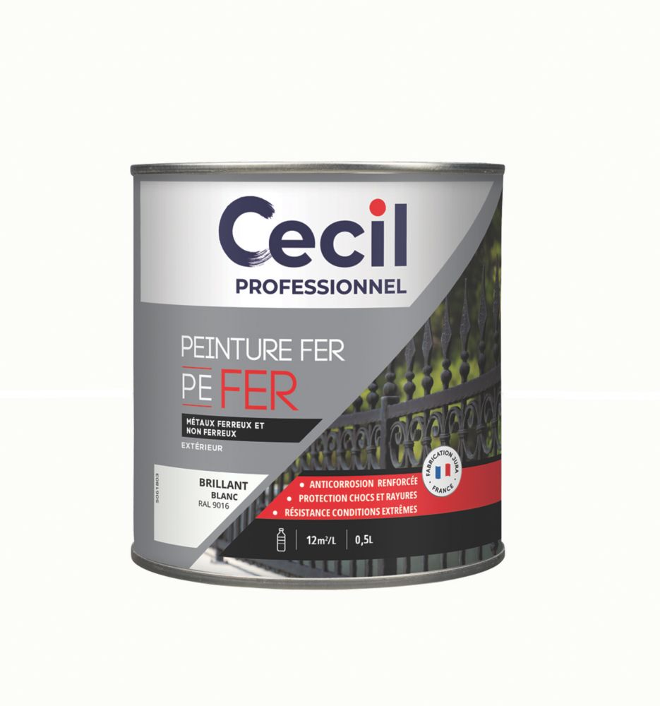 Peinture fer brillante Cecil Professionnel blanc 0,5L