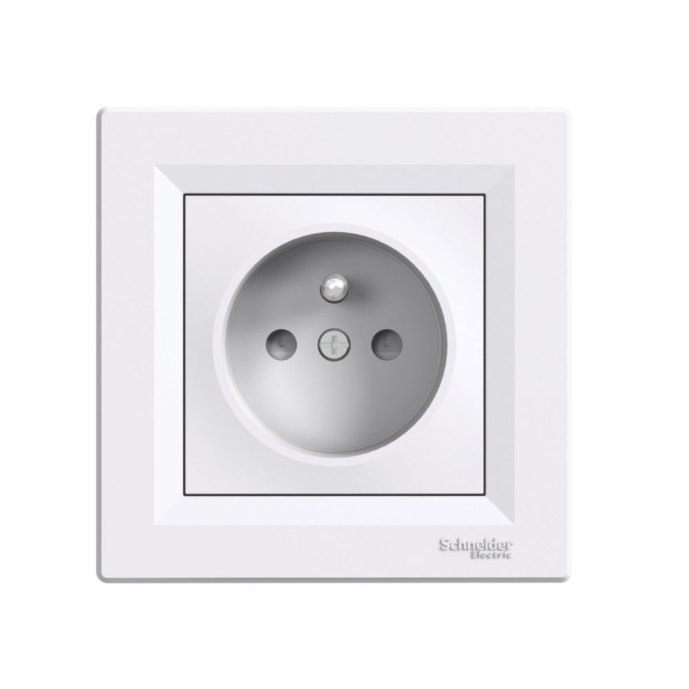 Prise terre 1 poste Asfora Blanc Schneider