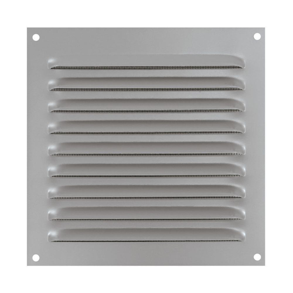 Grille à persiennes fixes avec moustiquaire Eoliance Habitat en aluminium anodisé 150mm x 150mm