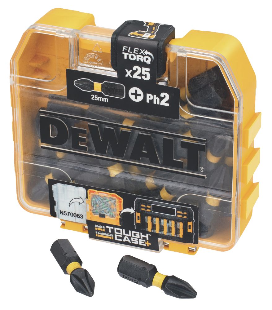 Embouts de visseuse à choc à torsion DeWalt PH2 x 25mm, lot de 25