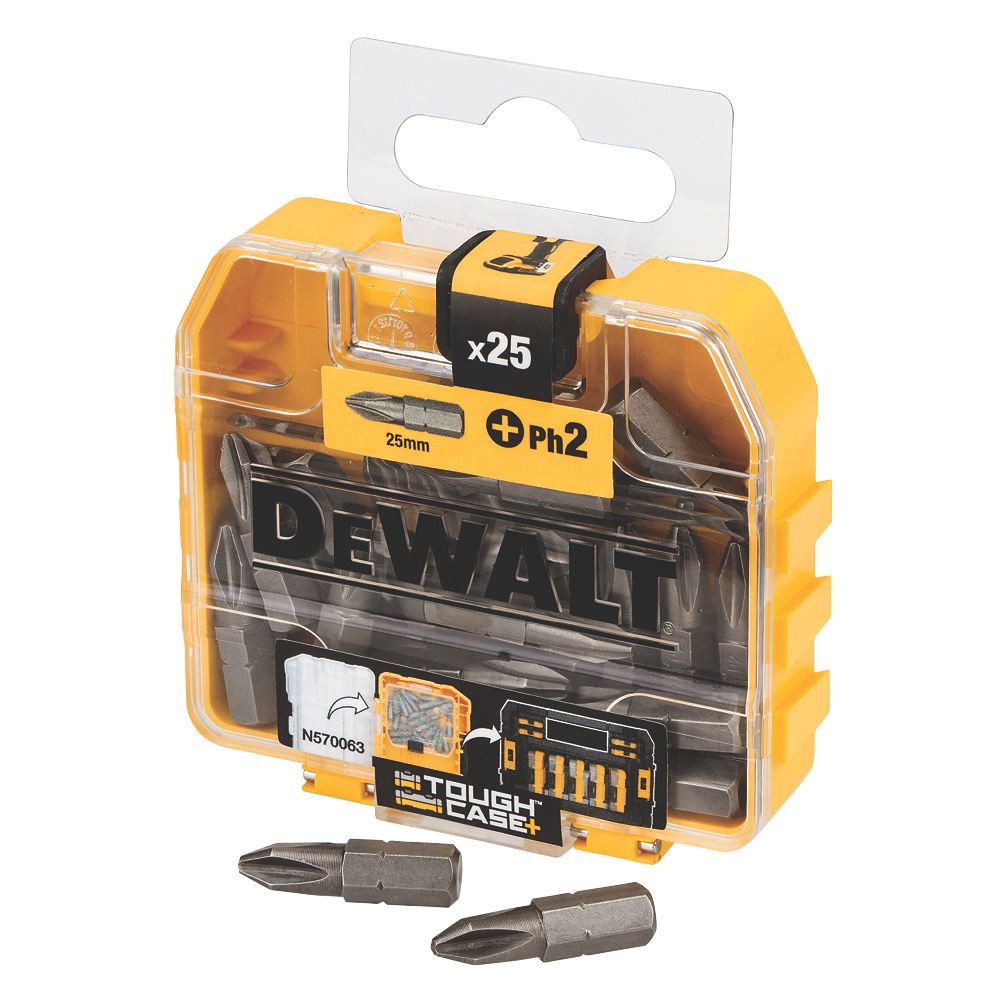 Coffret d'embouts de visseuse DeWalt PH2 x 25mm, lot de 25