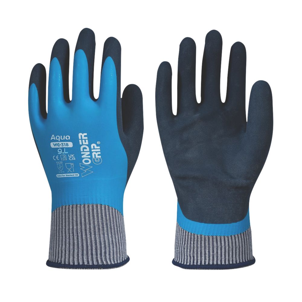 Gants de manutention Wonder Grip WG-318 Aqua bleus taille L