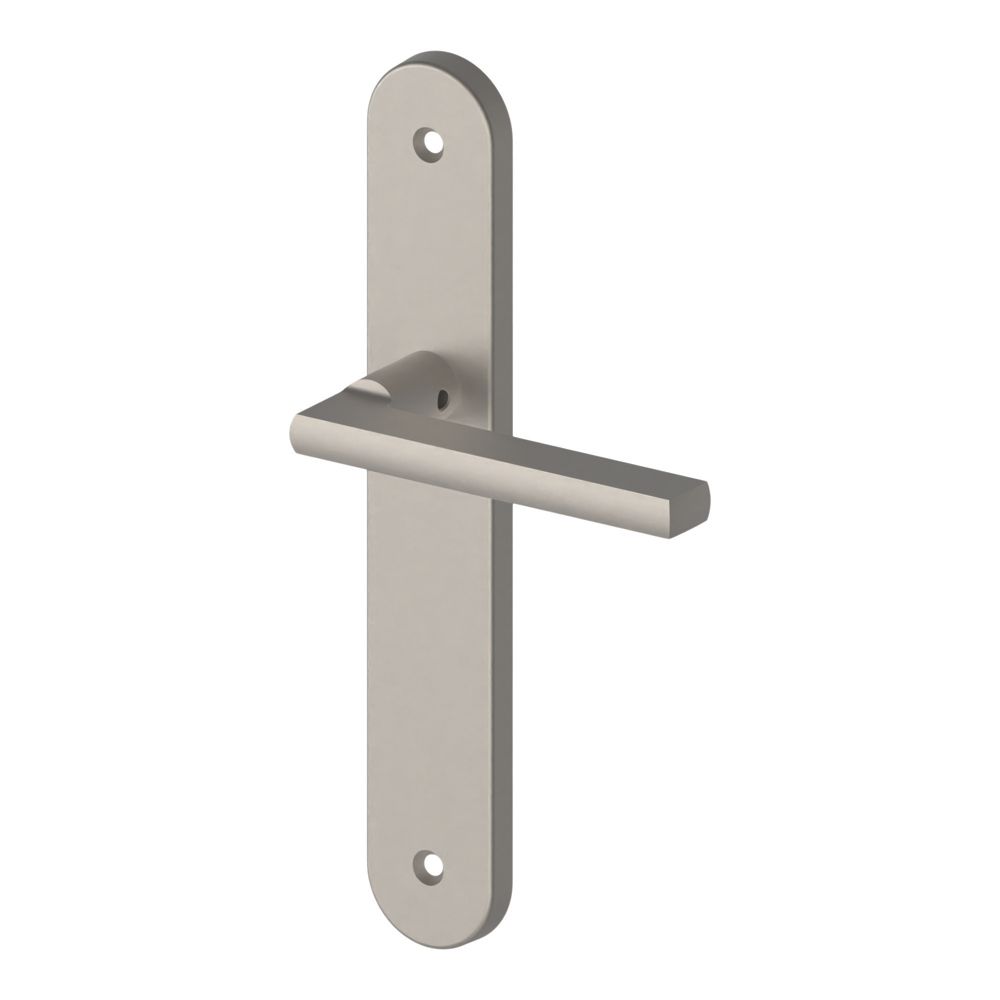 Paire de poignées de porte sans trou Cooke & Lewis nickel satiné
