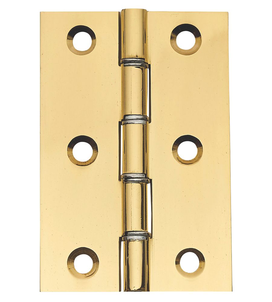  Lot de 2 charnières d'extrémité avec rondelle en laiton poli 76 x 51mm