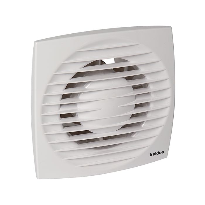 Ventilateur-extracteur de salle de bains ou cuisine Aldes 125mm avec déshumidificateur et programmateur Blanc 230V