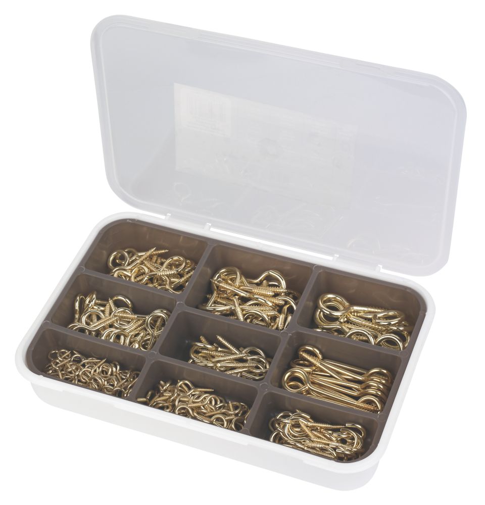 Coffret de 215 crochets et pitons à vis laitonnés Easyfix
