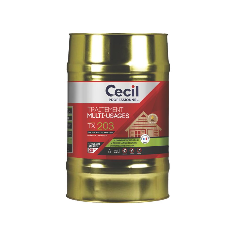 Traitement bois universel Cecil Professionnel TX203 incolore 25L