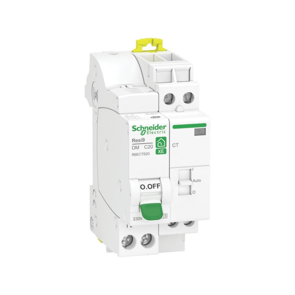 Combiné disjoncteur et contacteur 20A type C Auto 3kA 1P+N embrochable Resi9 XE Schneider