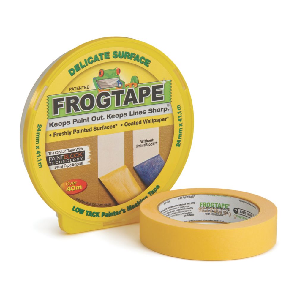 Ruban de masquage surfaces délicates Frogtape 50 m x 24 mm - 1 rouleau