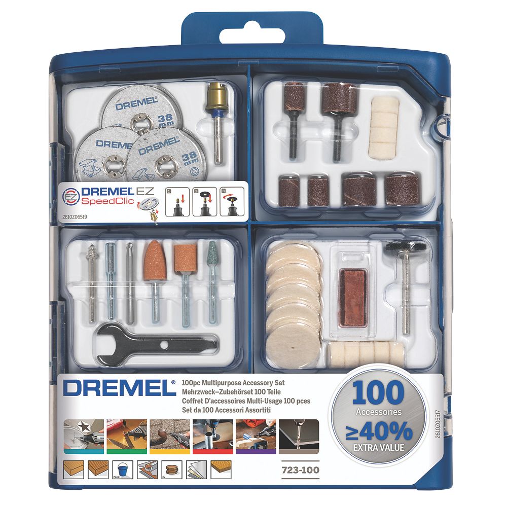 Dremel Kit d'outils rotatifs Multi Pro à fil avec accessoires pour