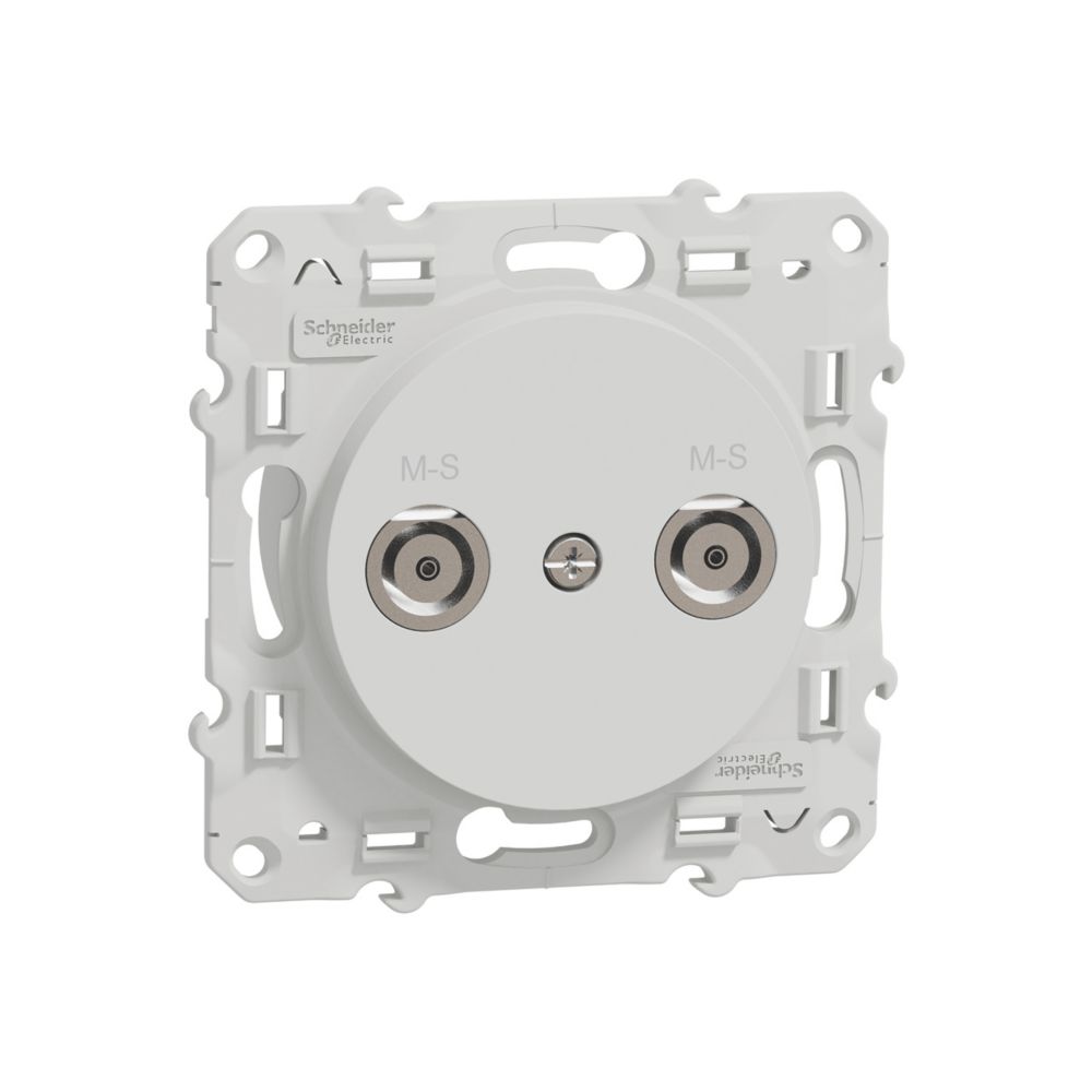 Prise Multiservice 1 poste Odace Blanc Schneider