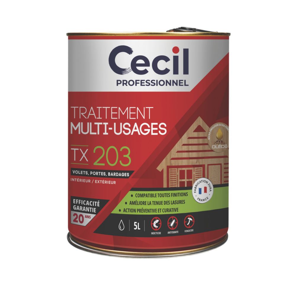 Traitement bois universel Cecil Professionnel TX203 incolore 5L