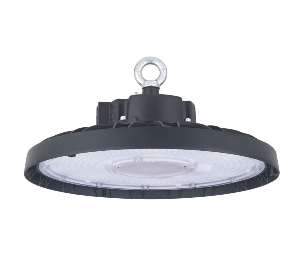 Suspension noire LED Luceco High-Bay 100-200W à intensité variable