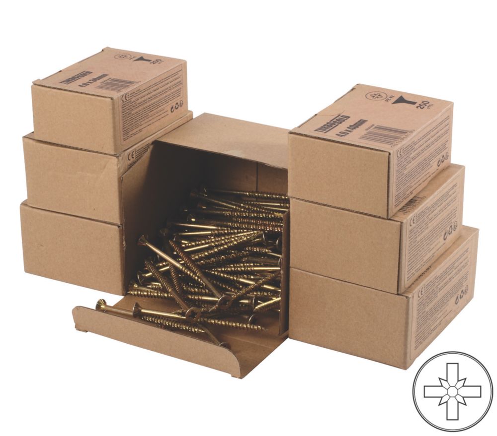 1 000 vis à bois à double tête fraisée PZ TurboGold