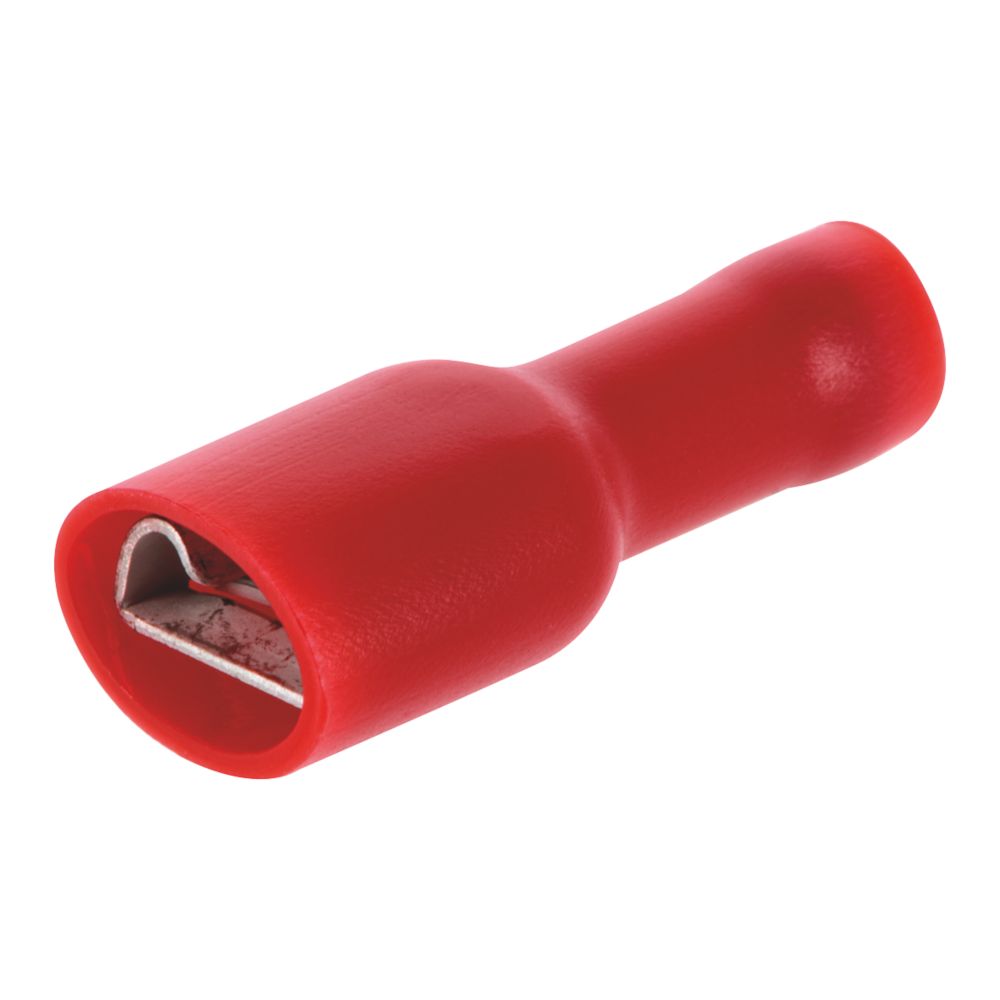 Fiches plates enfichables (F) rouges 6,3mm isolation haute valeur Klauke, lot de 100