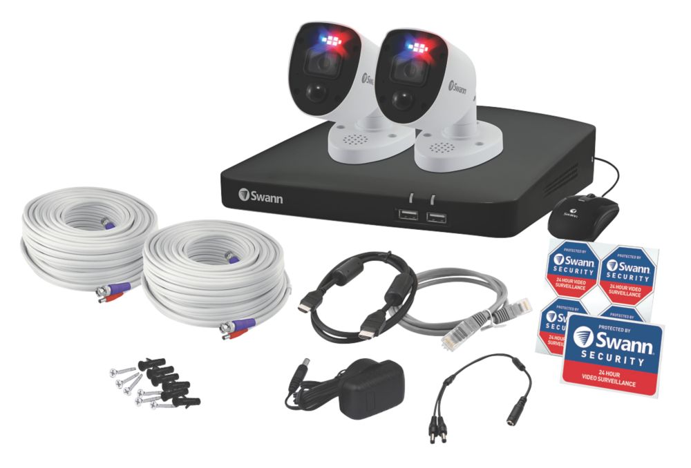 Kit de vidéosurveillance 4K à 4 canaux 1To Swann SWDVK-456802-RL et 2 caméras d'intérieur et d'extérieur