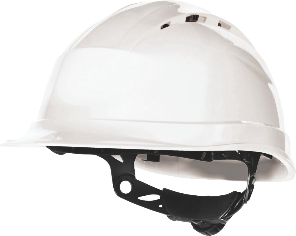 Casque de sécurité à cliquet à molette à rotor ventilé Delta Plus Quartz Up IV blanc