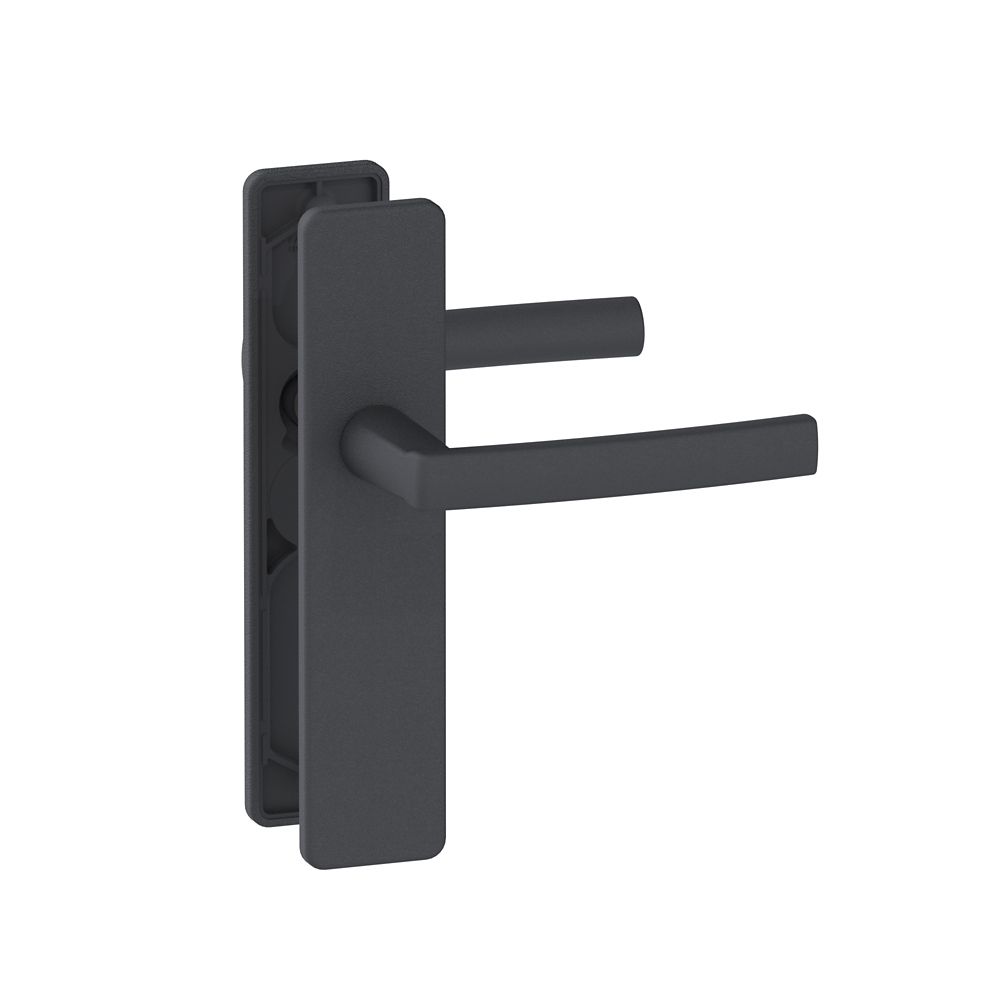 Paire de poignées de porte sans trou Vachette KOYA , noir