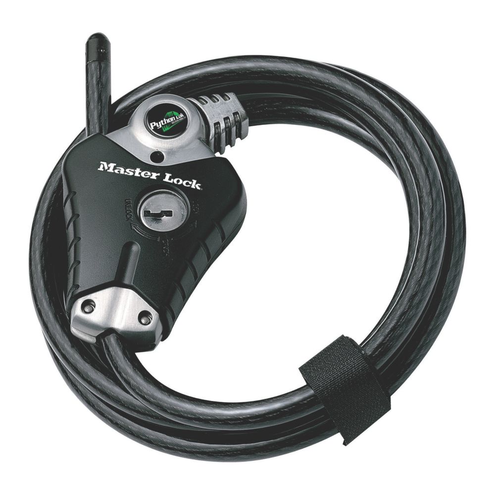 Serrure pour câble Python en acier tressé Master Lock 1,8m x 10mm