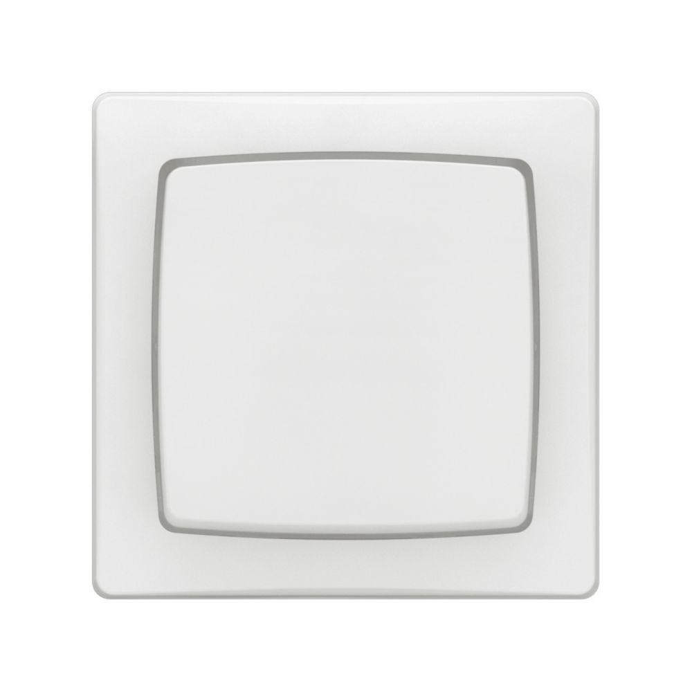 Interrupteur à bouton-poussoir simple à montage en saillie 6A 1 module Legrand Les Apparents avec cadre blanc 