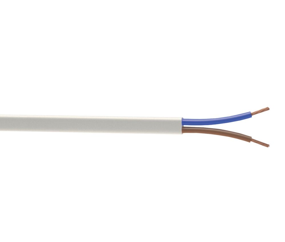 Câble électrique souple HO3VVH2-F 2x0,75 mm² 25m blanc