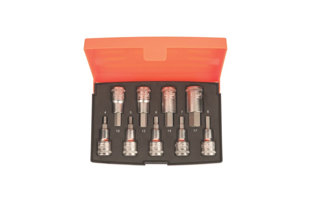 Assortiment de 9 douilles hexagonale à entraînement 1/2" Bahco