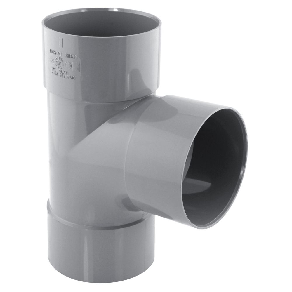 Culotte PVC NF femelle à 87° 80mm à coller gris Fitt