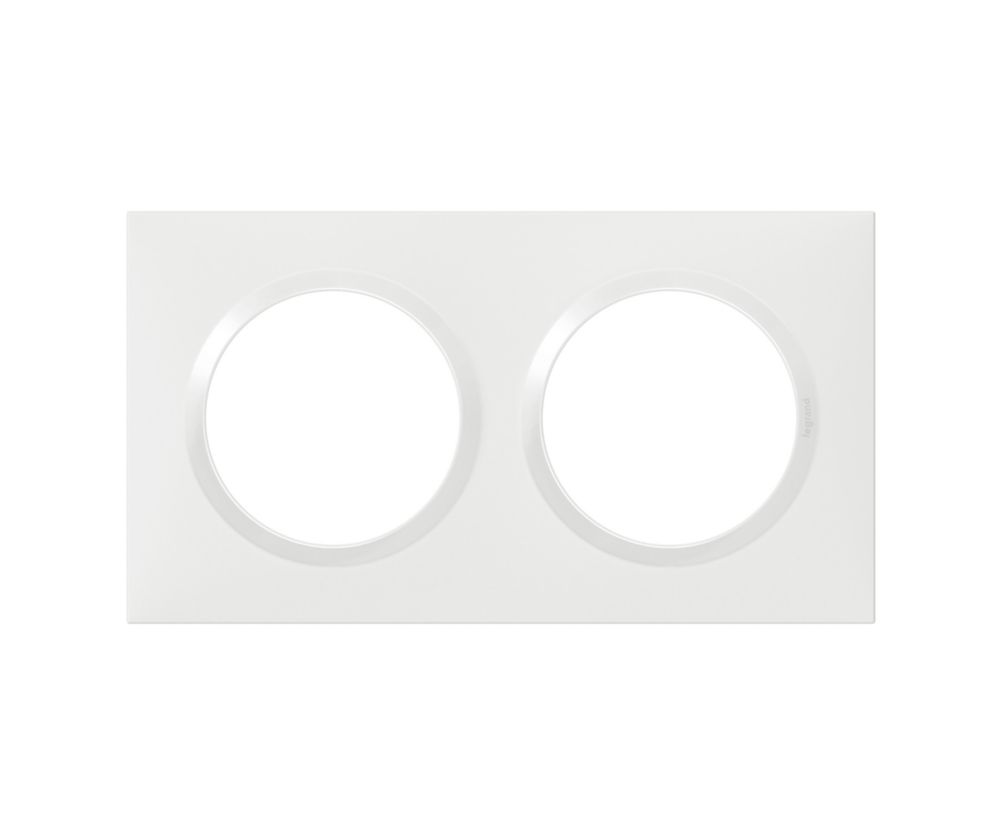 Plaque de finition 2 postes blanche Legrand Dooxie