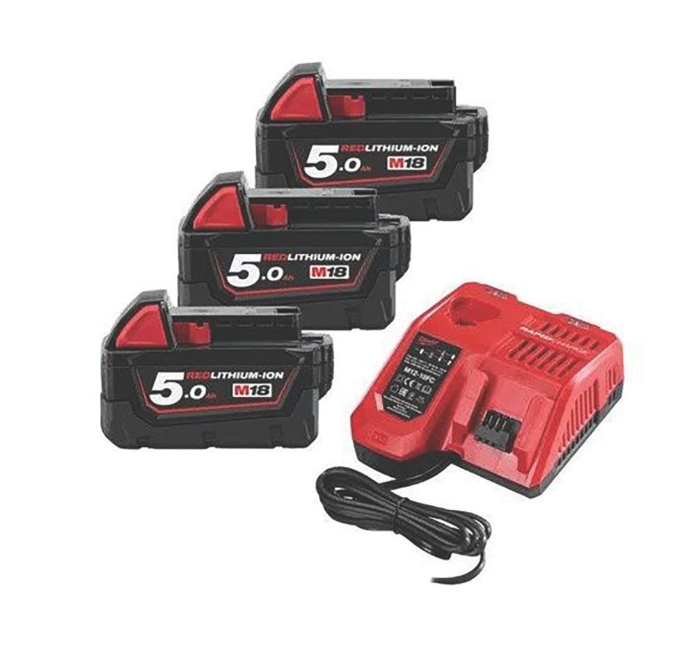 Kit batterie et chargeur Li-Ion RedLithium 18V 5,0Ah 4933451423 Milwaukee 4 pièces