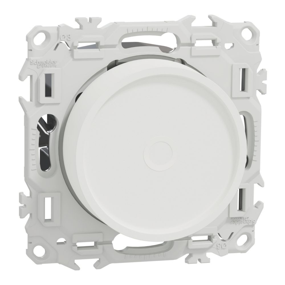 Variateur de lumière rotatif universel 1 poste Schneider Electric Odace blanc