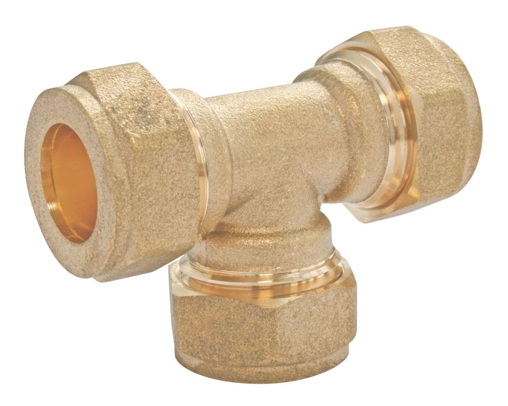 Té égal bicône en laiton pour tube cuivre 14mm Somatherm 