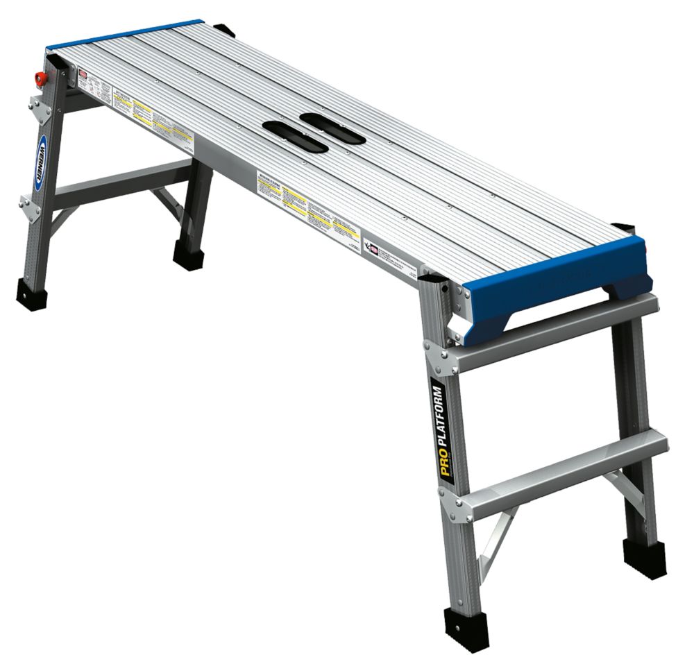 Plateforme de travail en aluminium Werner 500 x 1 150mm Marchepied