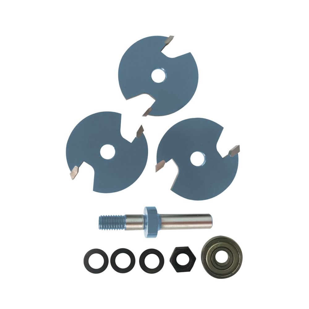 Jeu de 3 fraises à rainurer défonceuse 8mm Erbauer