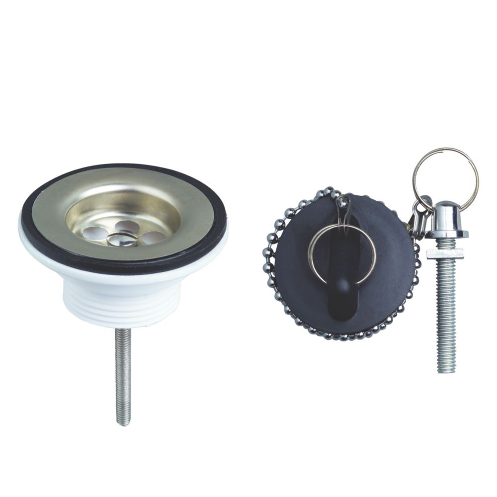 Bonde pour vasque sans trop-plein Wirquin avec bouchon 62mm