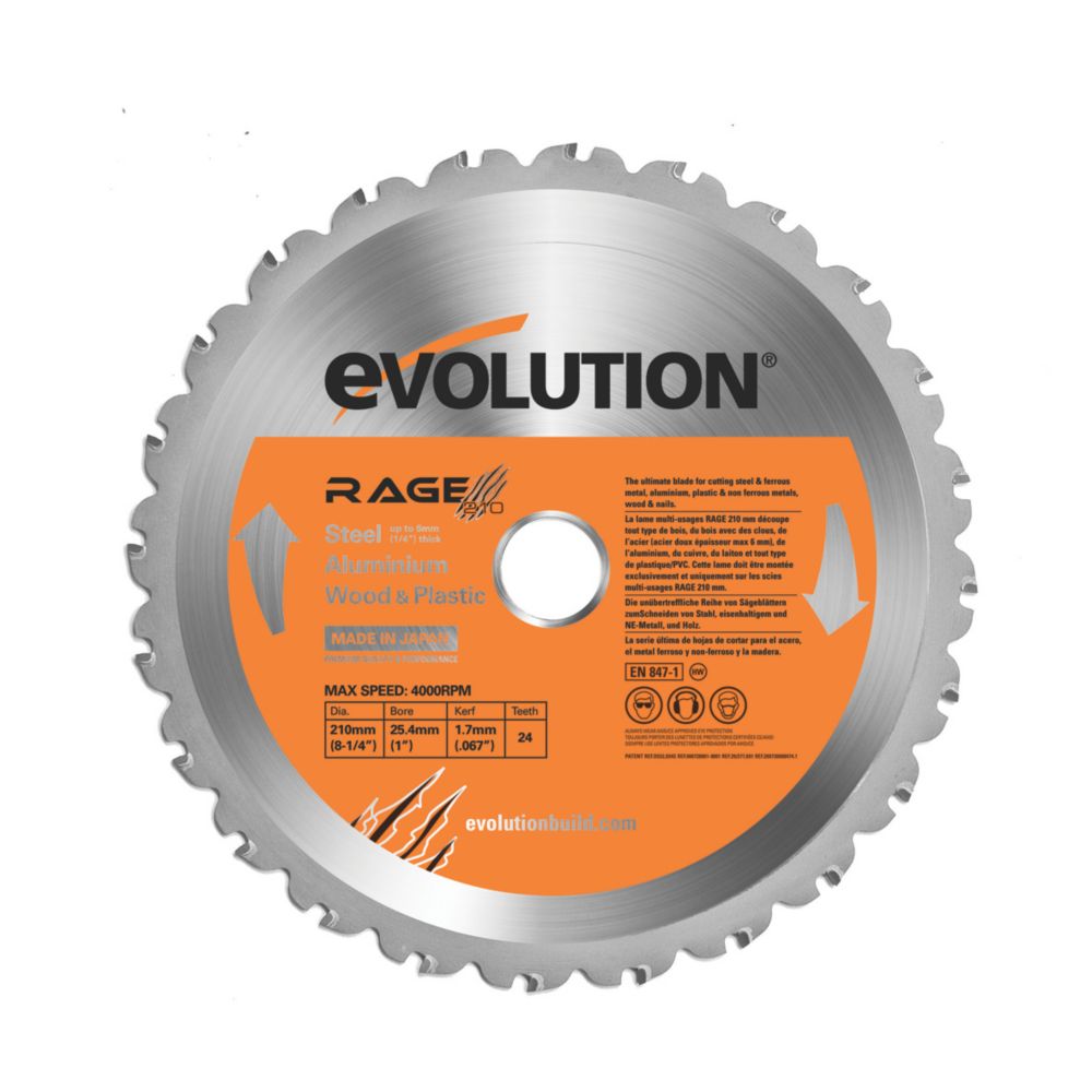 Lame de scie circulaire 210 x 25,4mm 24 dents Evolution